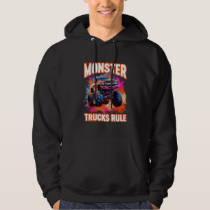 Monster Truck Big Retro Race Dad Trucker Lover Tod Hoodie