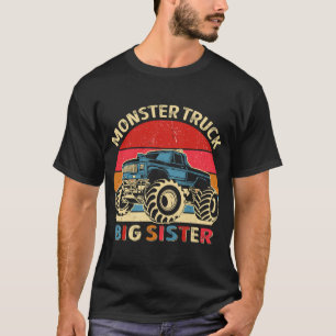 Monster Truck Big Sister Matching Family Birthday  T-Shirt