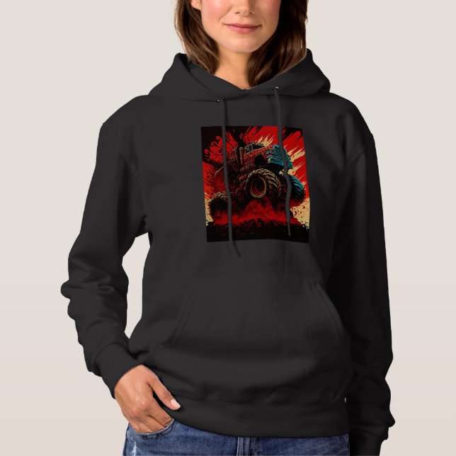 Monster Truck Big Style Truck Hoodie (Front)