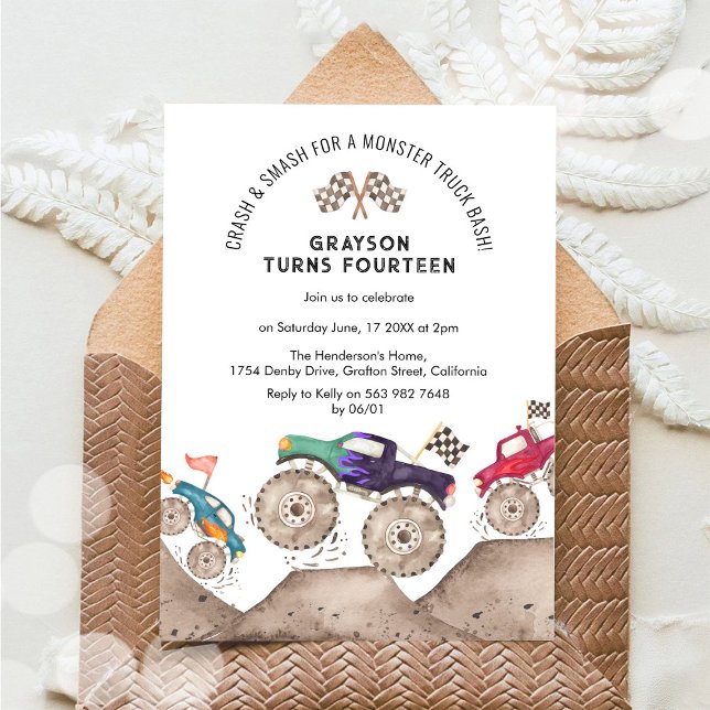 Monster Truck Birthday Bash Invitation (Creator Uploaded)