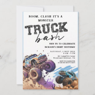 Monster Truck Birthday Boy Party Invite