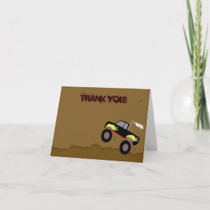 Monster Truck Birthday Folded Thank you note