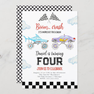 Monster Truck Birthday Invitation