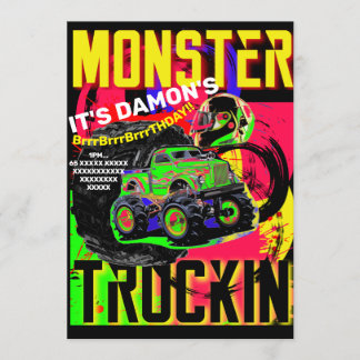 MONSTER TRUCK BIRTHDAY Invitation