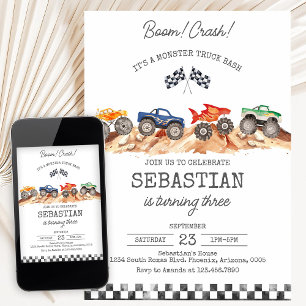 Monster Truck Birthday Invitation