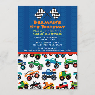 Monster Truck Birthday Invitation