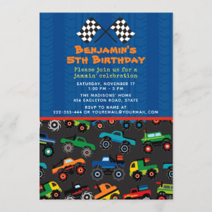 Monster Truck Birthday Invitation