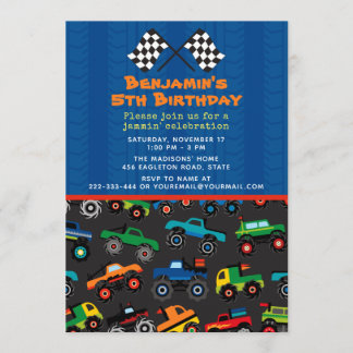 Monster Truck Birthday Invitation