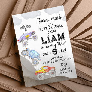 Monster Truck Birthday Invitation Racing Car
