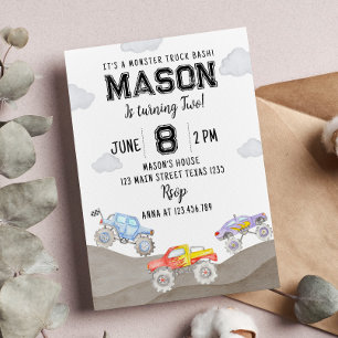 Monster Truck Birthday Invitation Racing Car