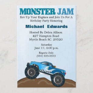 Monster Truck Birthday Invitations