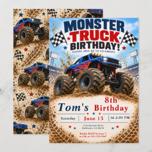 Monster Truck Birthday Party Invitation