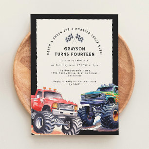 Monster Truck Birthday Party Invitation