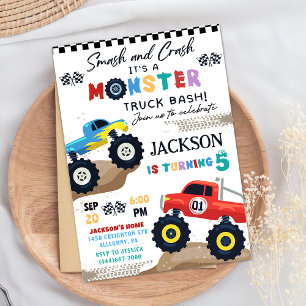 Monster Truck Birthday Party Invitation
