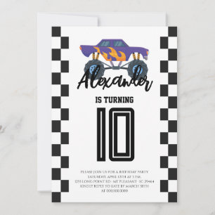Monster Truck Birthday Party Invitation