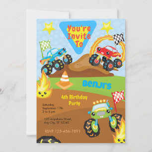 Monster Truck Birthday Party Invitation