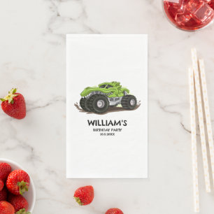 Monster Truck Birthday Party Minimal Boys Birthday Napkin