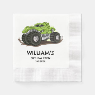 Monster Truck Birthday Party Minimal Boys Birthday Napkin