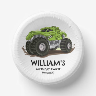 Monster Truck Birthday Party Minimal Boys Birthday Paper Plate