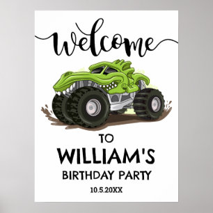 Monster Truck Birthday Party Minimal Boys Birthday Poster