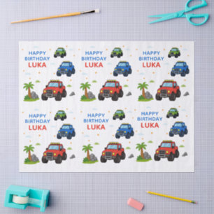 Monster Truck Birthday Party Name Kids Tissue Paper