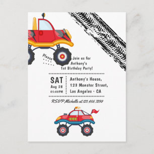 Monster Truck Birthday Party Postcard