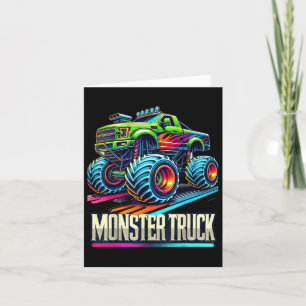 Monster Truck Birthday Party Retro Vintage Monster Card