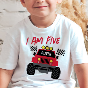 Monster Truck Boy 5th Birthday Personalised Baby T-Shirt