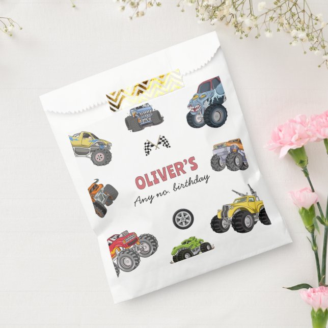 Monster truck, boy any age birthday favour bag (Sealed)
