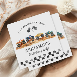 Monster Truck Boy Birthday Party Napkin