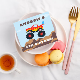 Monster Truck Boy Birthday Party Napkin