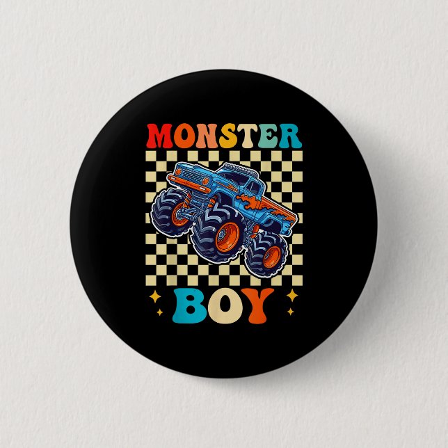 Monster Truck Boy Family Matching Monster Trucks B 6 Cm Round Badge (Front)
