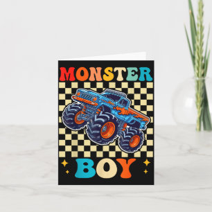 Monster Truck Boy Family Matching Monster Trucks B Card