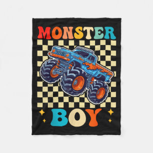 Monster Truck Boy Family Matching Monster Trucks B Fleece Blanket