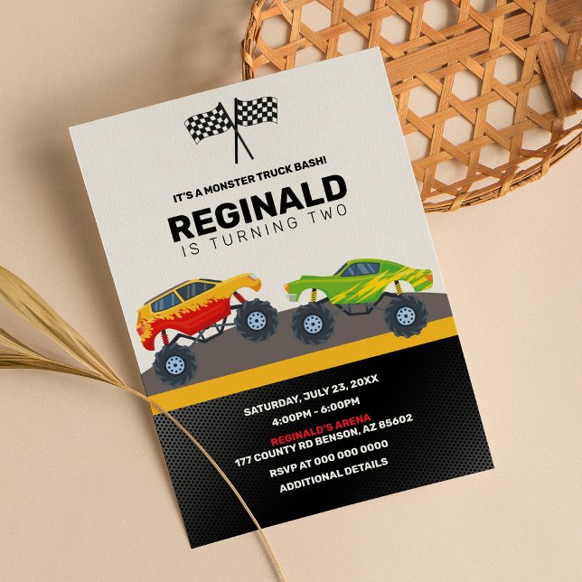 Monster Truck Boy Racing Birthday Jam Invitation (Creator Uploaded)