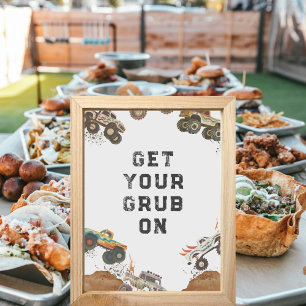 Monster Truck Boys Birthday Food Gift Table Sign