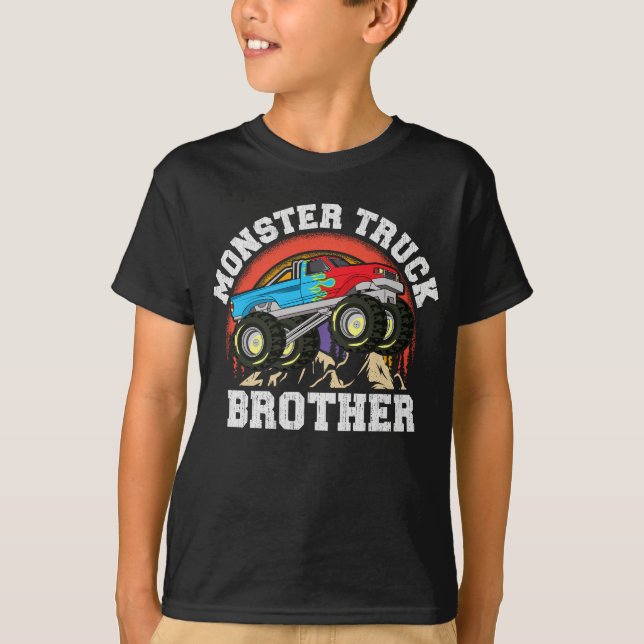 Monster Truck Brother Matching Family  T-Shirt (Front)
