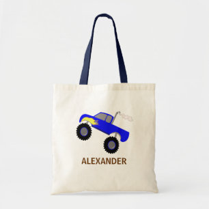 MONSTER TRUCK CANVAS TRUCK TOTE BAG