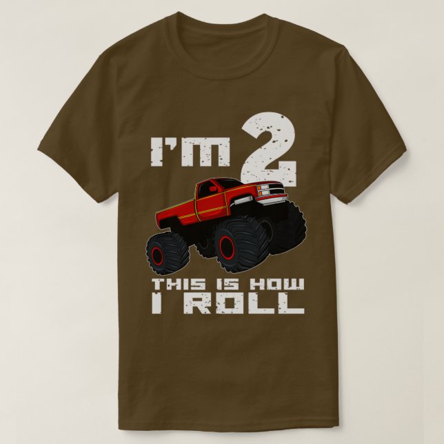 Monster Truck Car Offroad 2 Year Old Birthday Gift T-Shirt (Design Front)