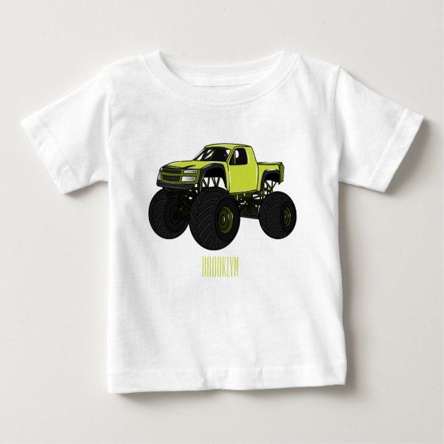 Monster truck cartoon illustration baby T-Shirt (Front)