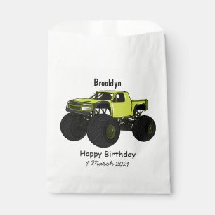 Monster truck cartoon illustration favour bag