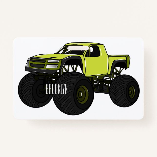Monster truck cartoon illustration ID badge (Front)