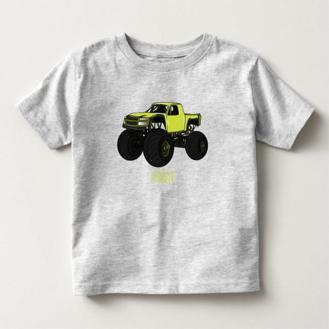 Monster truck cartoon illustration toddler T-Shirt (Front)