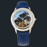 Monster Truck Children's Watch<br><div class="desc">Photo of a monster truck on its rear wheels.  Text can be modified.</div>