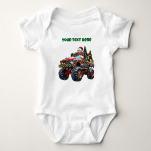 Monster Truck Christmas – Editable Baby Bodysuit