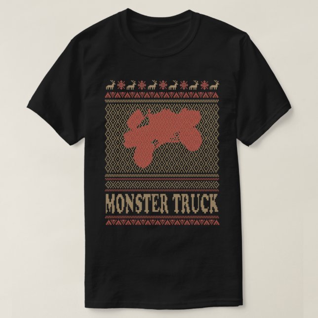 Monster Truck Christmas Gift Racing Present Funny  T-Shirt (Design Front)