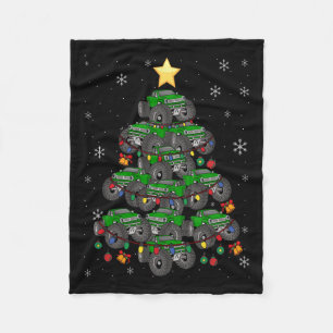 Monster Truck Christmas Tree Xmas Boys Toddler Kid Fleece Blanket