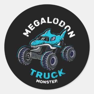 monster truck classic round sticker