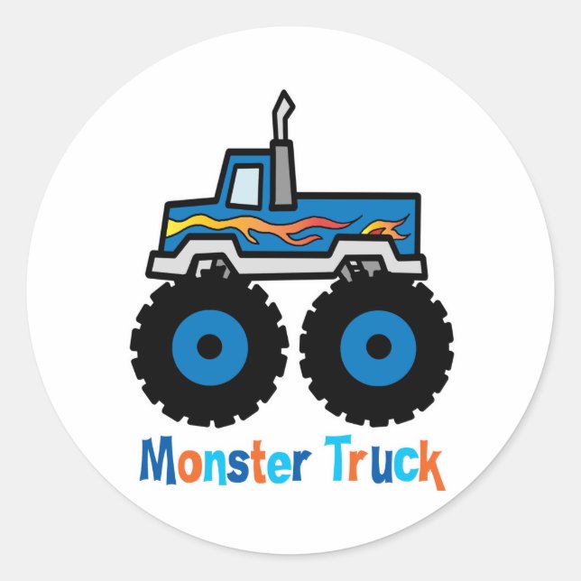 Monster Truck Classic Round Sticker (Front)