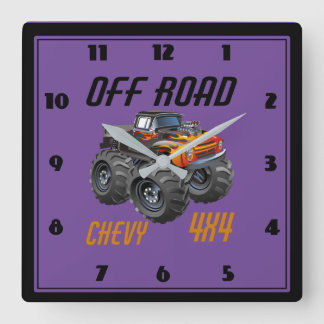 Monster truck clock for kids' room